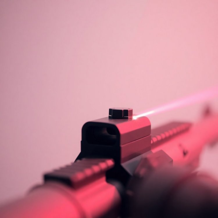 A soft pastel colored close-up shot of a weapon sight with a laser, detailed focus, gentle and soothing, emphasizing soft light and smooth textures.jpg